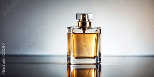 Minimalist Perfume Bottle Photography: Isolated 60ml Fragrance Elixir on Clean Background photo