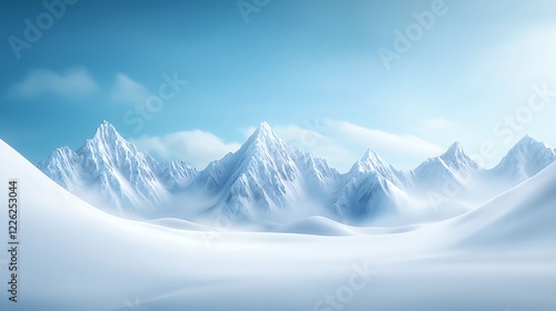 Wallpaper Mural Serene Snow-Capped Mountains Under Clear Blue Sky Landscape Torontodigital.ca