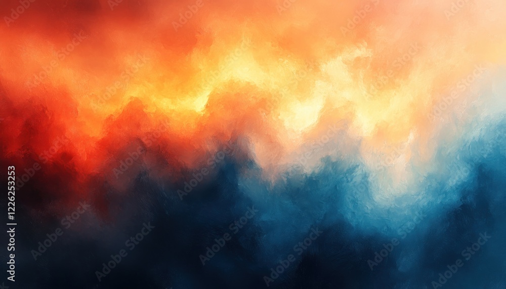 Fototapeta premium Abstract Blue and Orange Gradient Background with Soft Textures and Diffused Lighting