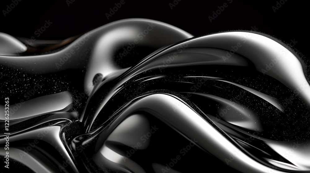 Abstract Black Liquid Swirling Design Abstract Black Liquid Swirling Design