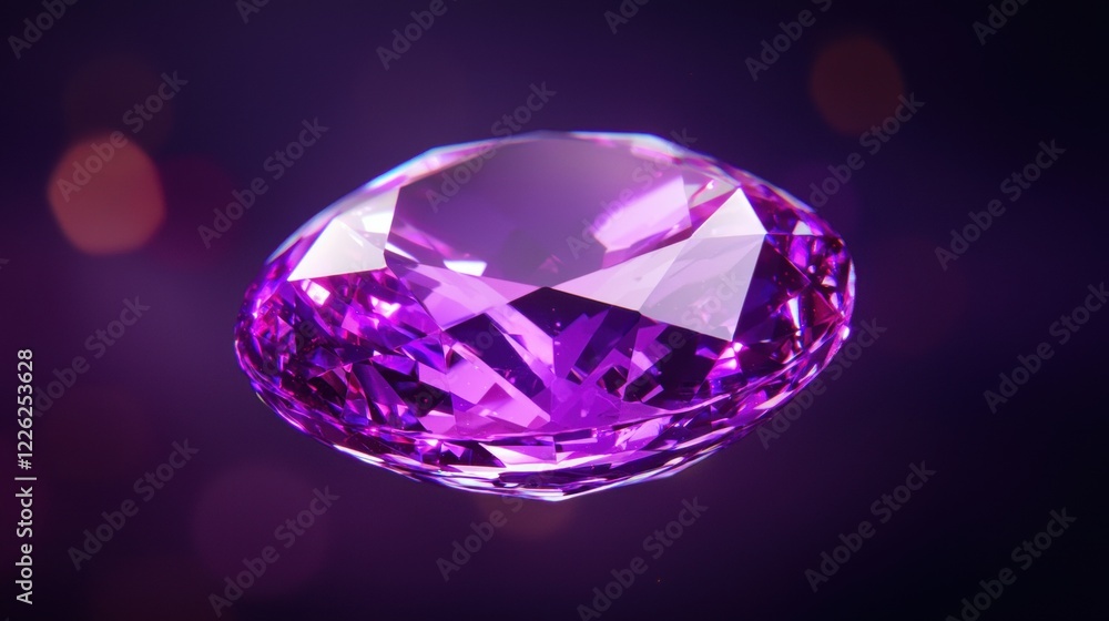 Radiant purple gemstone with sparkling facets Radiant purple gemstone with sparkling facets