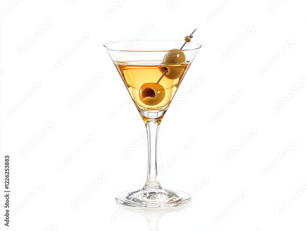 A classic dry martini in a V-shaped martini glass, A classic dry martini in a V-shaped martini glass,