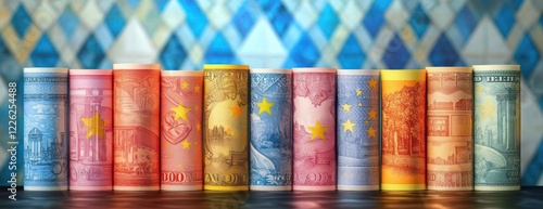 Bavarian Economy and Euro Banknotes Illustration photo