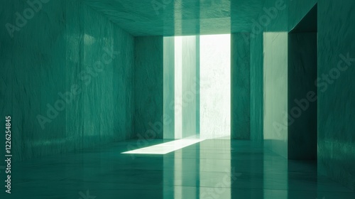 Teal Room Sunlight Illuminates Modern Architecture