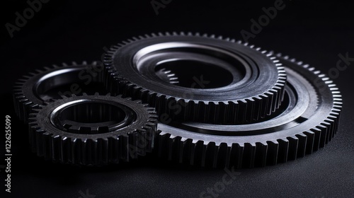Gears are complex, interconnected machine components, AI-generated images