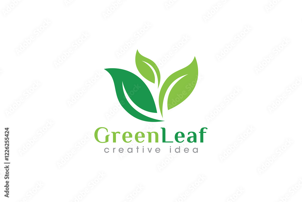 Obraz premium Creative Leaf Concept Logo Design Template