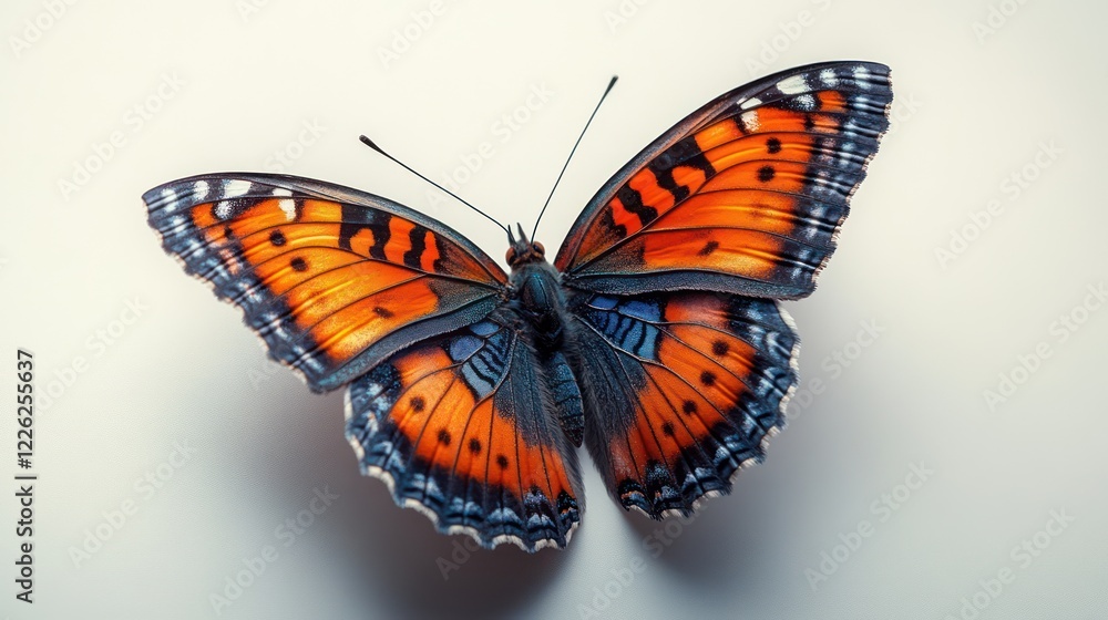 Naklejka premium Vibrant Butterfly Close-Up: A Study in Natural Beauty