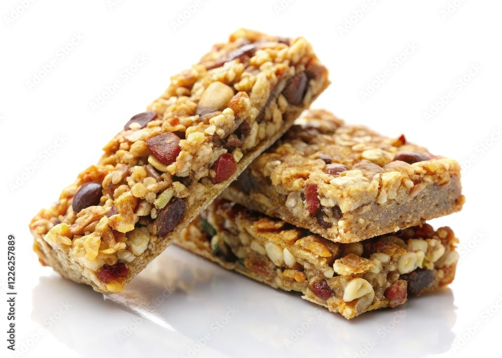 PNG Granola Bars Isolated White Background - High-Resolution Images for Food Blogs & Packaging PNG Granola Bars Isolated White Background - High-Resolution Images for Food Blogs & Packaging