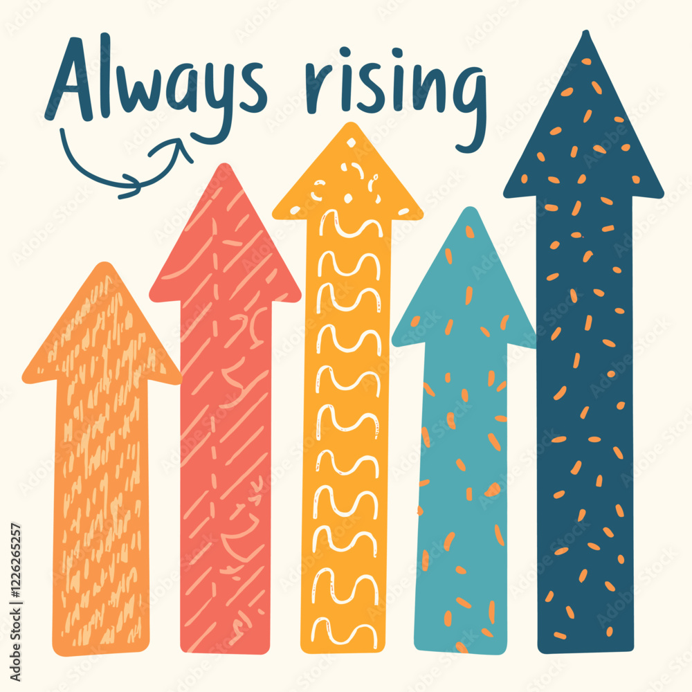 Obraz premium Always Rising: A Dynamic Symphony of Upward Striving Arrows