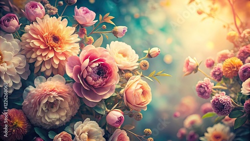 Wallpaper Mural Vintage Floral Background, Luxurious Flower Wallpaper, Minimalist Botanical Design, Elegant Bloom Photography, Retro Floral Art Torontodigital.ca