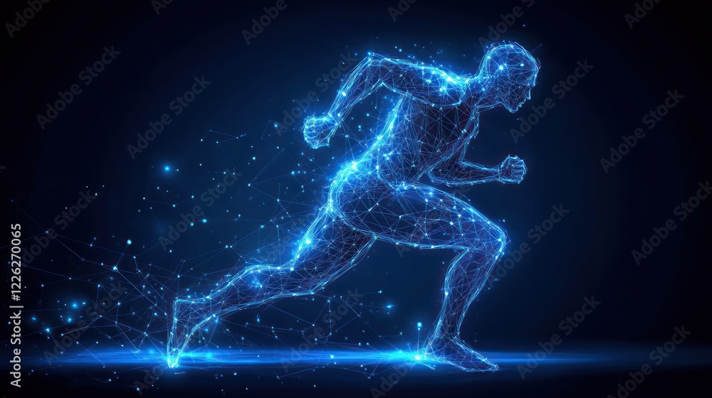 Abstract glowing runner in motion. (1) Abstract glowing runner in motion. (1)