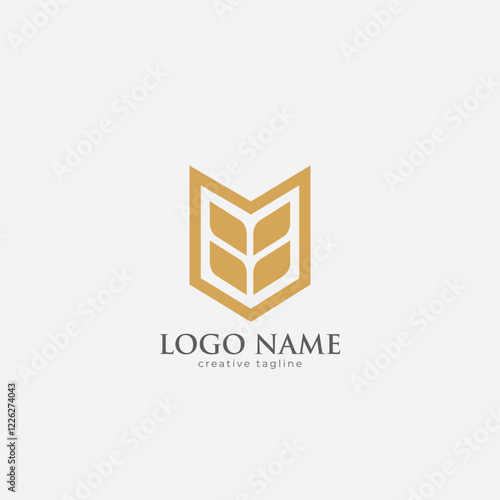 Wheat Farm Logo fully editable vector template