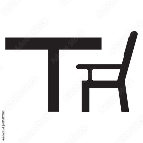 chair and dining table icon