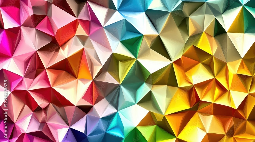 Obraz premium Abstract Colorful Triangular Geometric Pattern Design