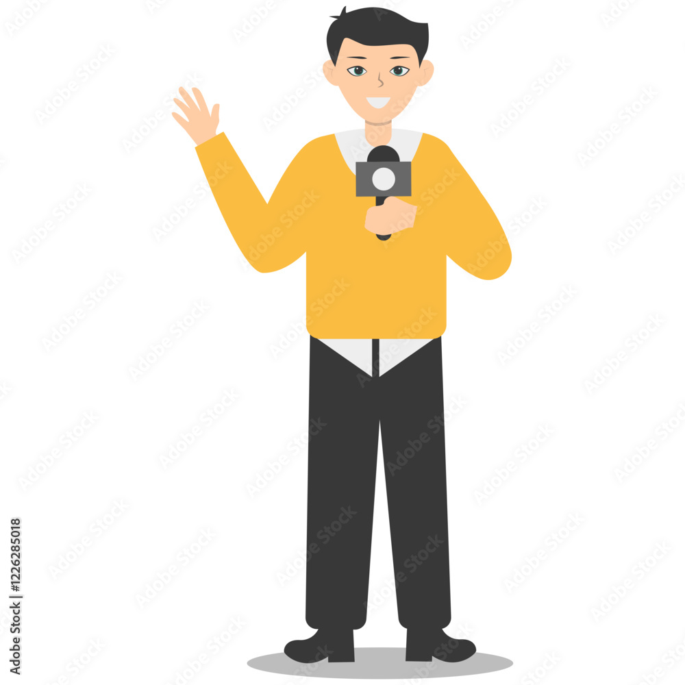 People Journalist Character in Flat Cartoon Design. Vector Illustration People Journalist Character in Flat Cartoon Design. Vector Illustration