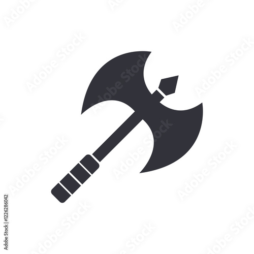 Knight axe solid icons, minimalist vector illustration ,simple transparent graphic element .Isolated on white background