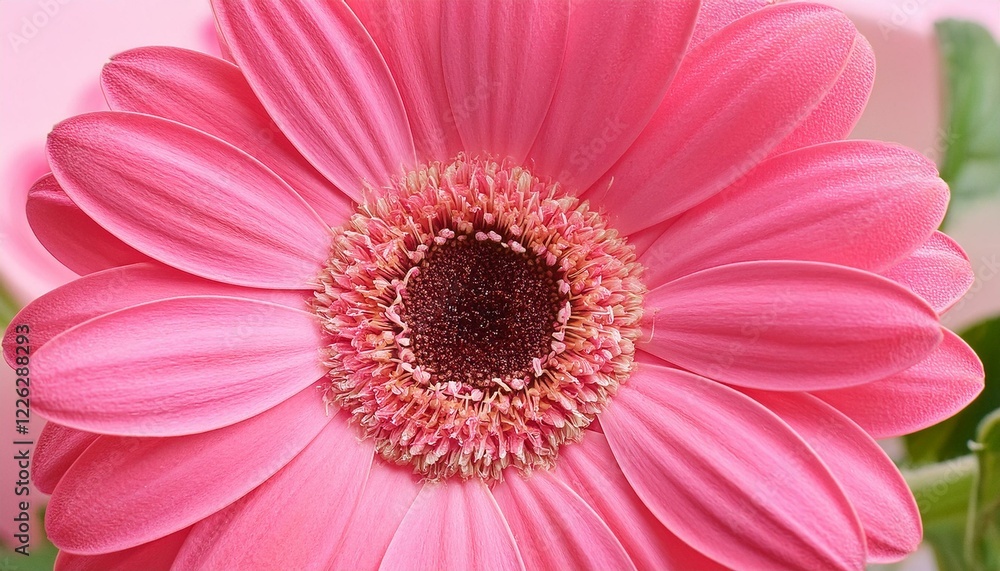 Close-up of a vibrant pink gerbera daisy. Close-up of a vibrant pink gerbera daisy.
