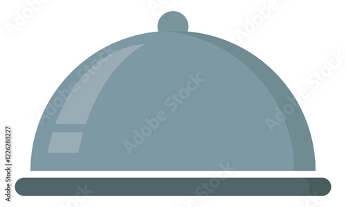 Restaurant cloche flat icon vector isolated on a white background.