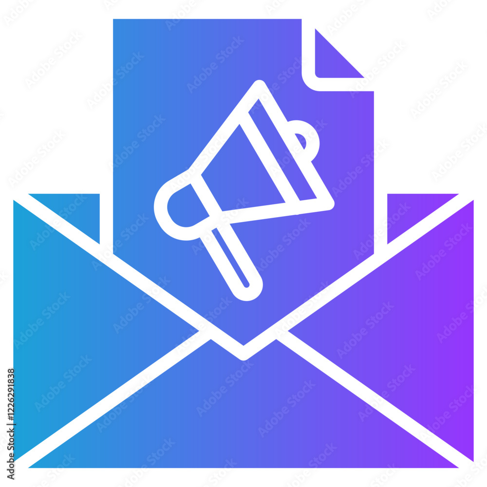 Email Marketing glyph gradient icon Email Marketing glyph gradient icon