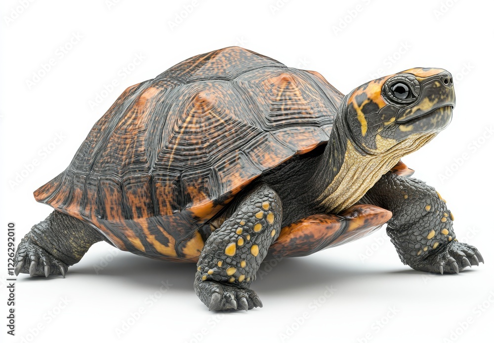 Obraz premium Realistic turtle figure with detailed shell patterns, vibrant colors capturing the essence of wildlife, perfect for nature and animal enthusiasts in various settings