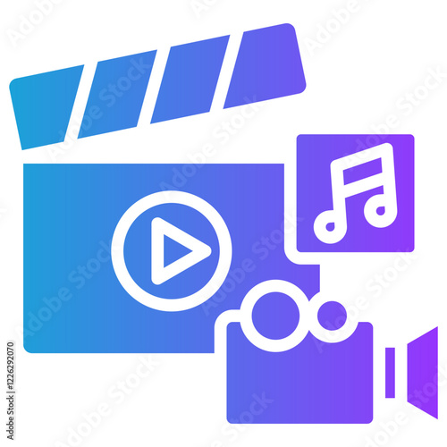 Video Content glyph gradient icon