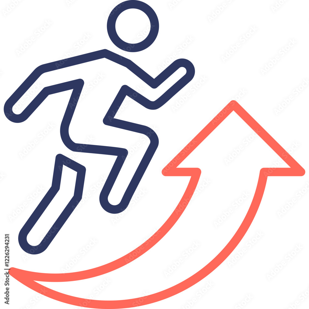Growth line color icon Growth line color icon