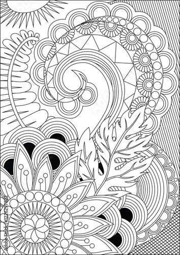 Paisley Adult coloring page antistress art therapy vector