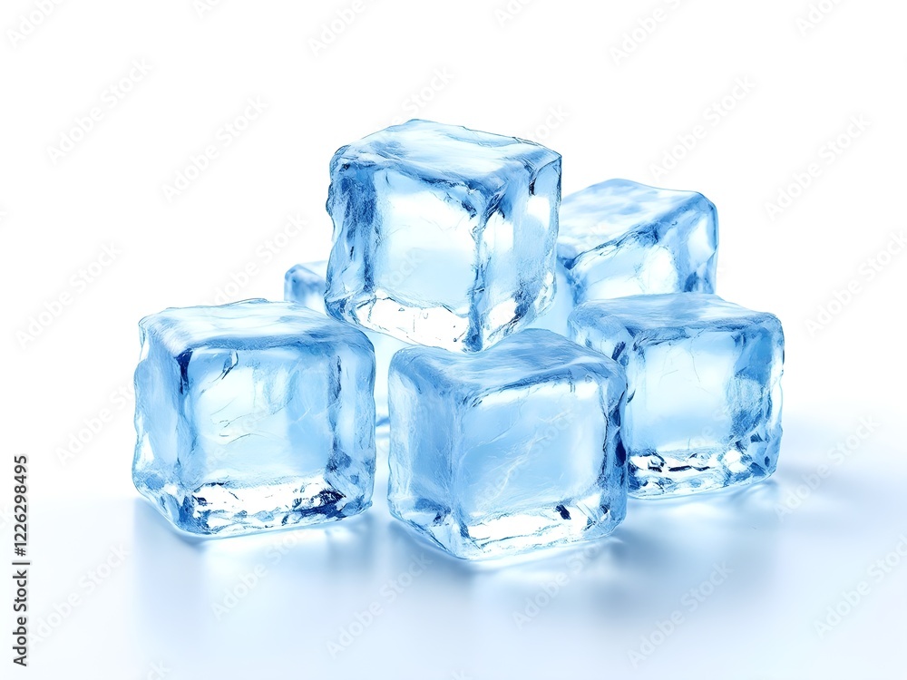 ice cubes isolated on white background ice cubes isolated on white background