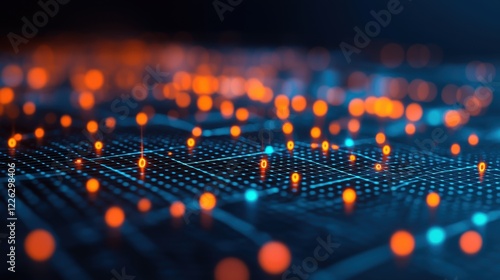 Renewable Energy Energy Efficiency Conservation concept. Futuristic Smart Grid Systems Powering Renewable Energy Hubs