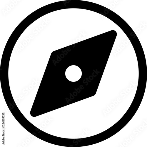 Compass glyph icon, flat style vector illustration