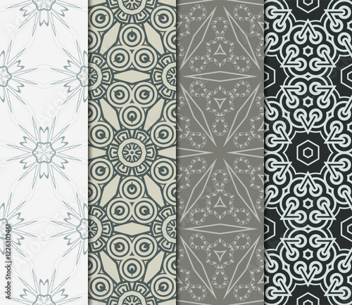 set of Geometric seamless pattern. Modern ornament. vector illustration. For the interior design, wallpaper, decoration print, fill pages, invitation card