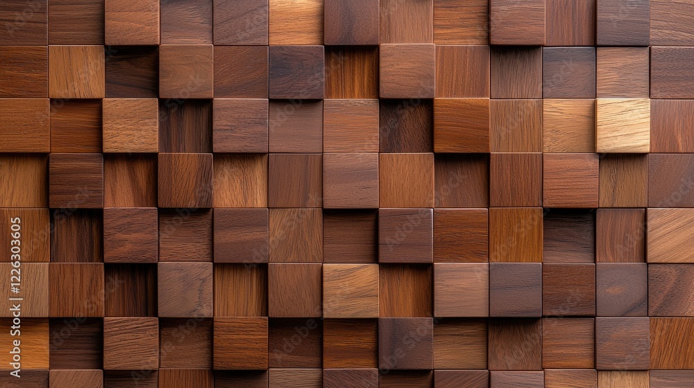 Abstract brown wooden cube wall texture background Abstract brown wooden cube wall texture background