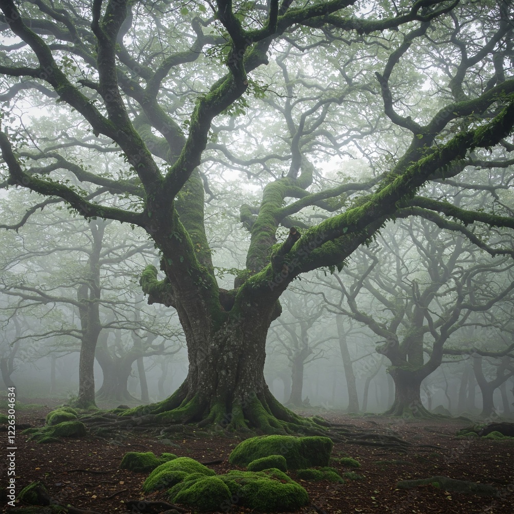 Fototapeta premium trees in the fog