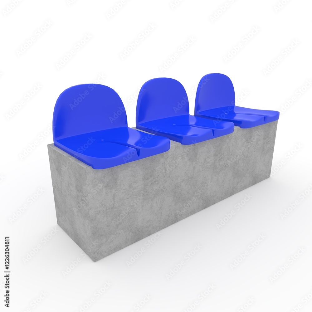 3d render Stadium Seats design element. Furniture 3d render Stadium Seats design element. Furniture