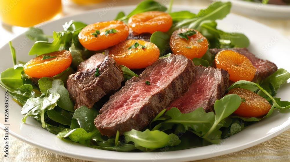 Delectable Seared Beef Salad with Roasted Apricots Delectable Seared Beef Salad with Roasted Apricots