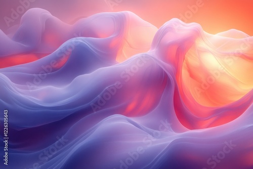 Soft Abstract Pastel Color Background with Fluid Shapes and Curves