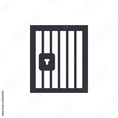 Prison cell solid icons, minimalist vector illustration ,simple transparent graphic element .Isolated on white background