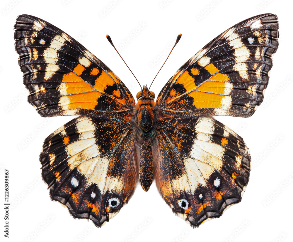 Obraz premium Colorful butterfly perched with wings spread wide isolated on transparent background