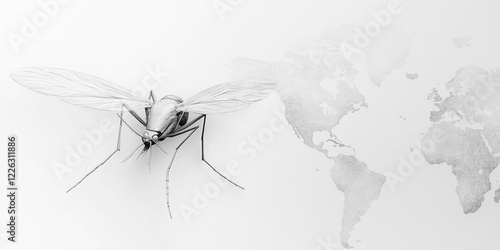 Global Mosquito Threat Aedes Aegypti: Disease Vector Illustration photo