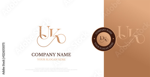 Initial UK Logo Design Vector 