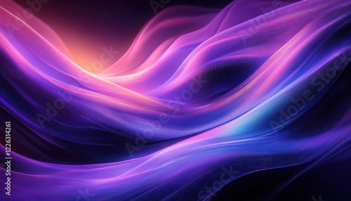 Wallpaper Mural Vibrant Abstract Neon Waves with Fluid Motion and Gradient Light Torontodigital.ca