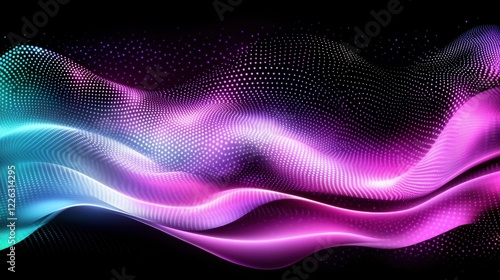 Abstract Purple and Teal Wave Background