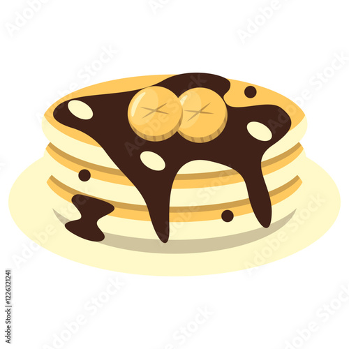 Cute Pancake Illustration. National Pancake Day Celebration. Isolated Vector