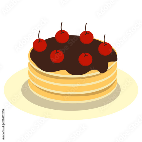 Cute Pancake Illustration. National Pancake Day Celebration. Isolated Vector