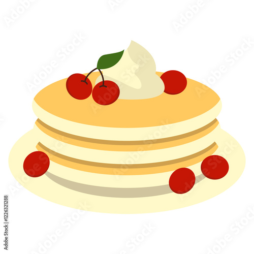 Cute Pancake Illustration. National Pancake Day Celebration. Isolated Vector