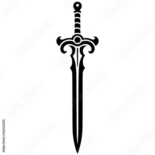 Silhouette of a knight sword