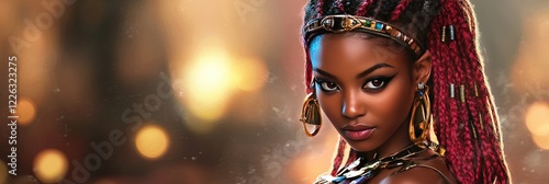 nubian princess - modern woman in historical garb