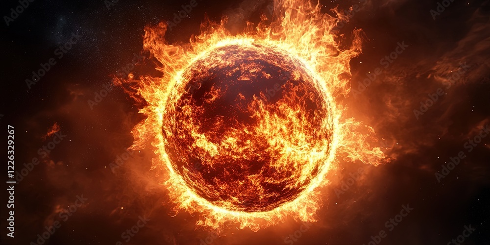 Obraz premium planet earth on fire