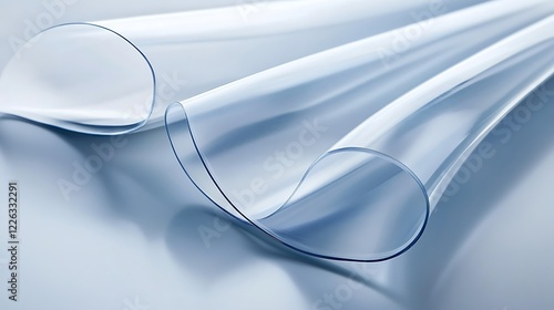 Transparent Plastic Sheet Rolled in Elegant Curves
