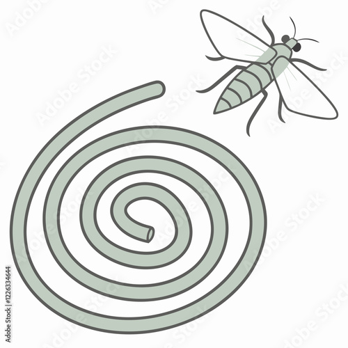 an image of a mosquito coil vector design on a white background 